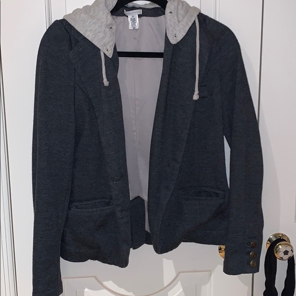 Jackets & Blazers - Katie Madison Gray Blazer Hoodie Size Medium